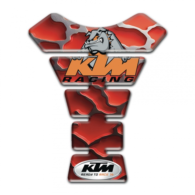 KTM Tank Pad Protector Red Clouds Base Effect Dog logo 