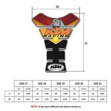 KTM Tank Pad Protector Fire Colors base and Dog Logo Style 