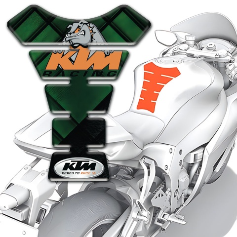 KTM Tank Fuse Dark Green Parts Design and Dog Logo Style 
