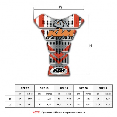 KTM Tank Pad Motorbike Design with Silver Red Colors 