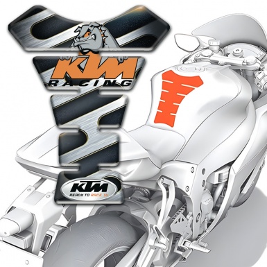 KTM Tank Guard Pads Gray Element Base and Animation Dog Logo