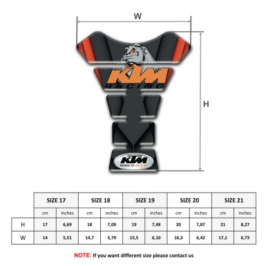 KTM Tank Pad Protector Design with Black Orange Decoration 