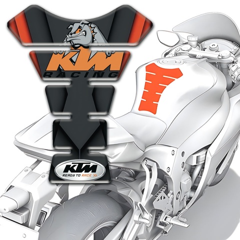 KTM Tank Pad Protector Design with Black Orange Decoration 