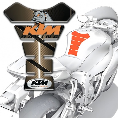 KTM Tank Pad Motorbike Bronze Base and Dog Logo Style 
