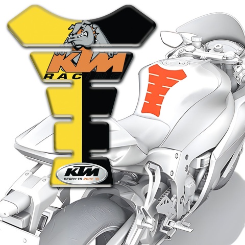 KTM Tank Pad Protector Yellow Black Halves Design Racing Logo Style 