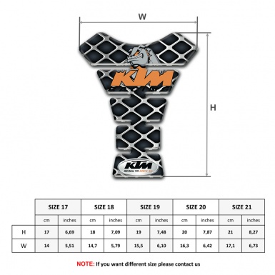 KTM Tank Fuse Large Grid Base Racing Logo 