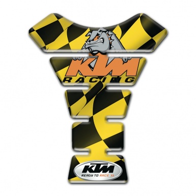 KTM  Tank Protector Black Yellow Flag Effect and Racing Logo 