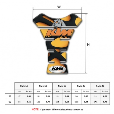 KTM Tank Pad Motorbike Yellow Black Print Base Racing Logo Style 