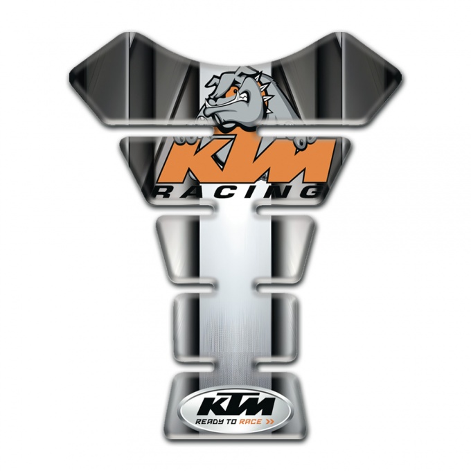 KTM Tank Pad Protector Silver Central Panel and Racing Logo Style 