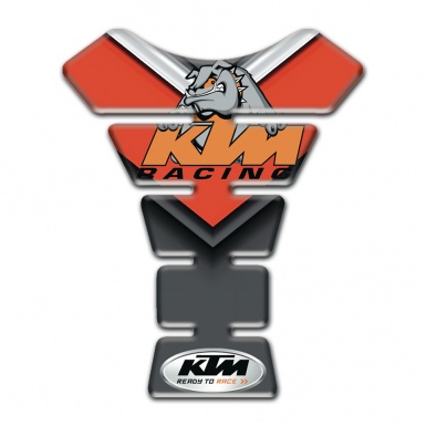 KTM Tank Guard Pads Red with Graphite Base Decoration and Racing Logo 