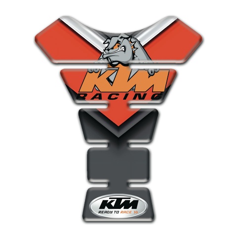 KTM Tank Guard Pads Red with Graphite Base Decoration and Racing Logo 