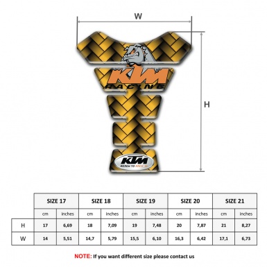 KTM Tank Pad Protector Yellow Mosaic Base Effect with Animation Dog Logo 