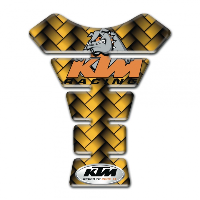 KTM Tank Pad Protector Yellow Mosaic Base Effect with Animation Dog Logo 