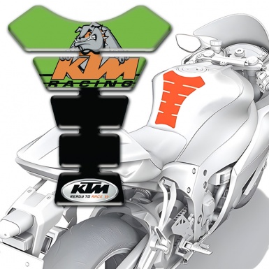 KTM Tank Pad Protector Design with Green Black Colors 