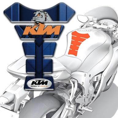 KTM Tank Pad Protector Blue Parts Base and Animation Dog Logo 