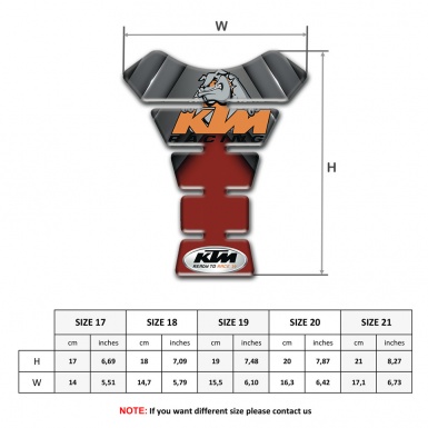 KTM Tank Fuse Red Gray Decoration with Rcing Logo Style 