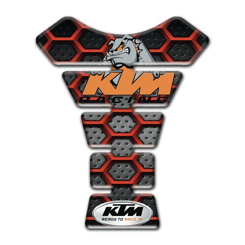 KTM  Tank Protector 3D Red Grid Design and Racing Logo 