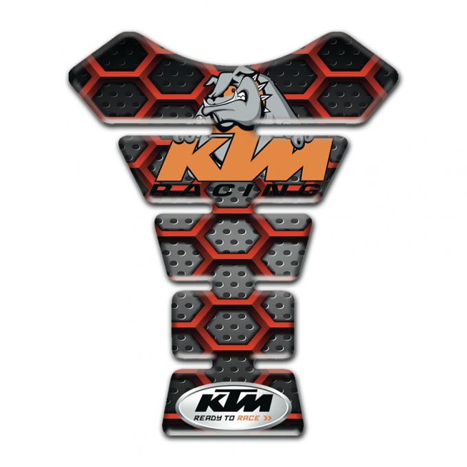 KTM  Tank Protector 3D Red Grid Design and Racing Logo 