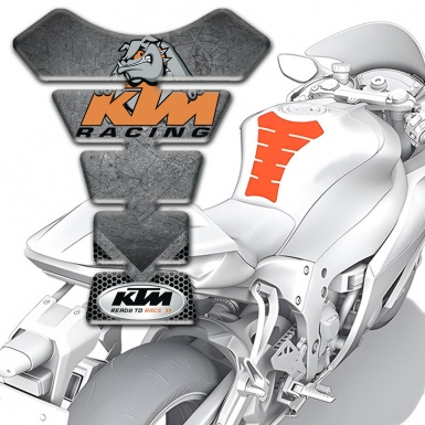 KTM Tank Pad Protector Scratched Stone Base Cartoon Dog Logo 