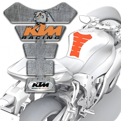 KTM Tank Fuse Stone Effect Base Cartoon Dog Logo 