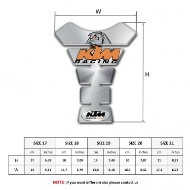 KTM Tank Pad Motorbike Silver Base Cartoon Dog Logo 