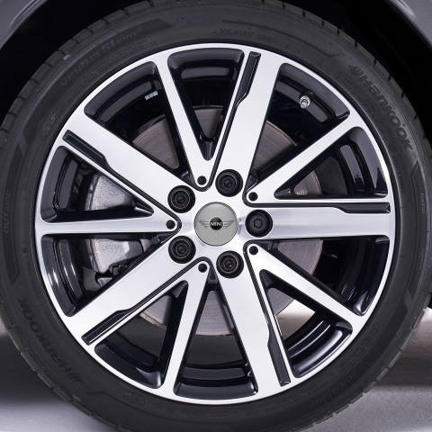 Mini Cooper Domed Stickers Wheel Center Cap Gray Classic