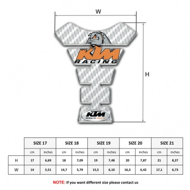 KTM Tank Pad Protector White Carbon Decoration 