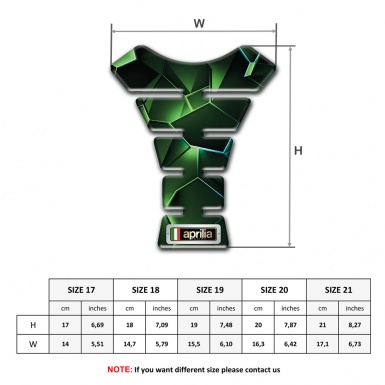 Aprilia Tank Fuse Green Diamond Effect Design 