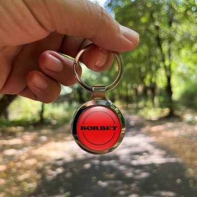 Borbet Keychain Metal Red Black Circle Logo
