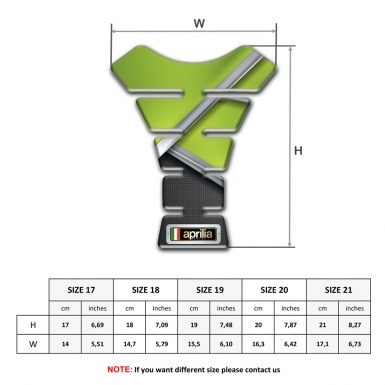 Aprilia Tank Pad Motorbike Green Black Design 