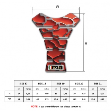 Aprilia Tank Pad Protector Red Clouds Effect Design 