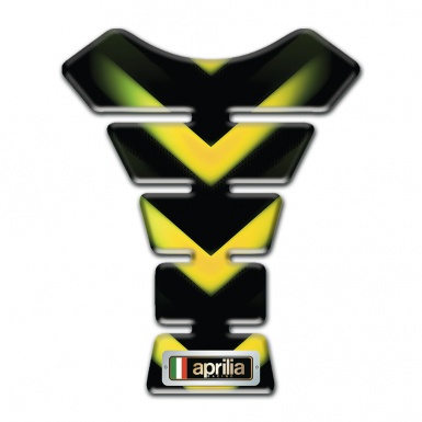 Aprilia Tank Guard Pads Black with Green Yellow Lights Design 