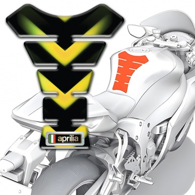 Aprilia Tank Guard Pads Black with Green Yellow Lights Design 