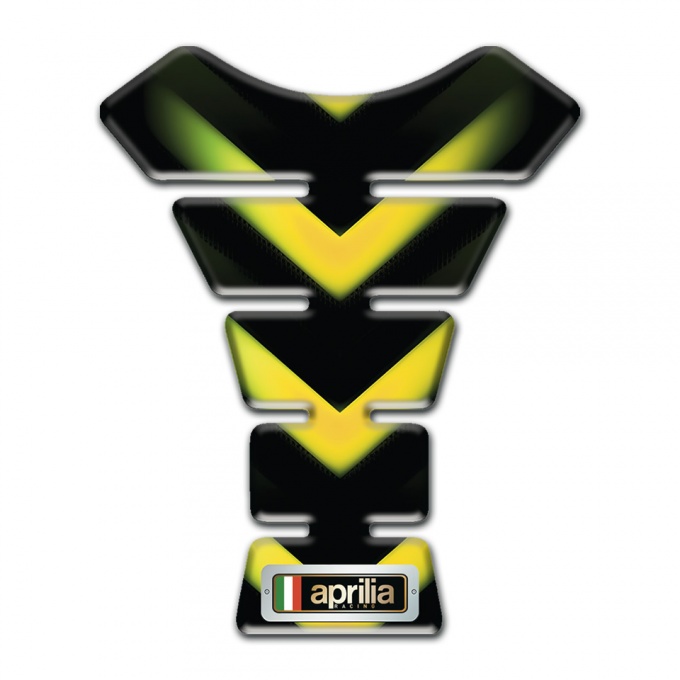 Aprilia Tank Guard Pads Black with Green Yellow Lights Design 