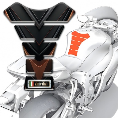 Aprilia Tank Pad Protector Black Brown Design 