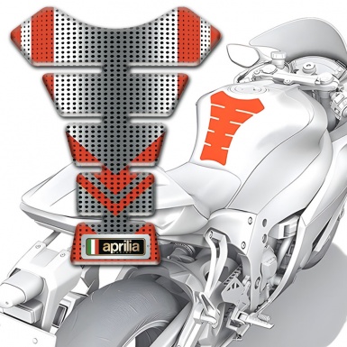 Aprilia Tank Pad Protector Silver Red Design 