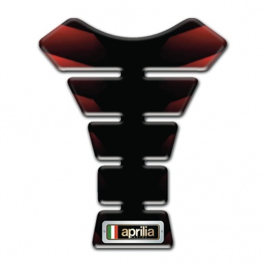 Aprilia Tank Pad Motorbike Black Red Waves effect 