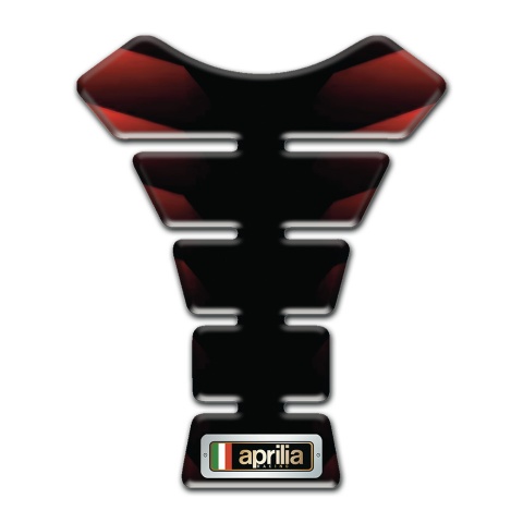 Aprilia Tank Pad Motorbike Black Red Waves effect 