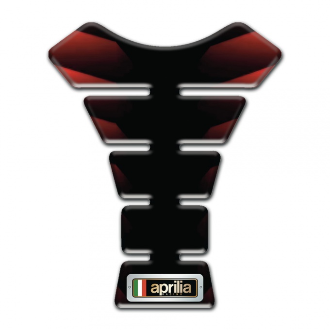 Aprilia Tank Pad Motorbike Black Red Waves effect 