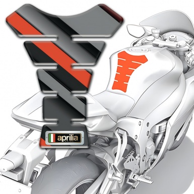 Aprilia Tank Guard Pads Gray Orange Diagonal Decoration 