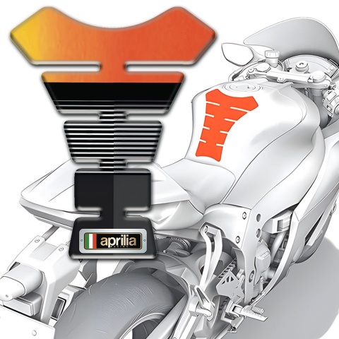 Aprilia Tank Guard Pads Anti Slip Sticker with Small Badge logo 
