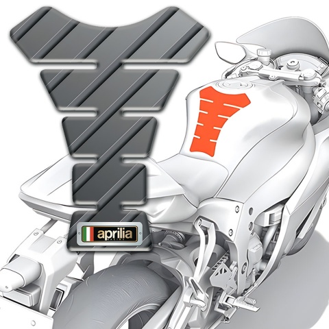 Aprilia Tank Protector Gray Diagonal Patterns Design 