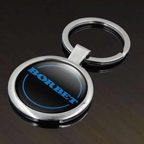 Borbet Key Holder Metal Black Blue Circle Logo Design