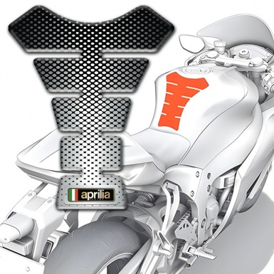 Aprilia Tank Pad Protector Stylish Silver Black Decoration 