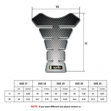 Aprilia Tank Pad Protector Stylish Silver Black Decoration 
