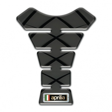 Aprilia Tank Fuse Matte Black Base with Black Lines Design 
