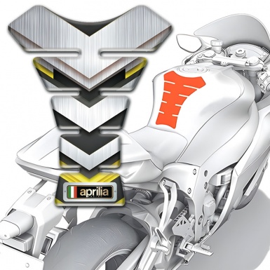Aprilia Tank Pad Protector Silver Yellow Design 