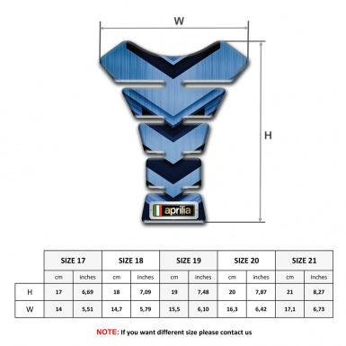 Aprilia Tank Protector Dark and Light Blue Design 