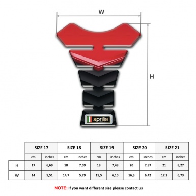 Aprilia Tank Pad Motorbike Red Black Base and Small Badge logo 