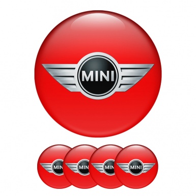 Mini Cooper Center Hub Dome Stickers Red Color